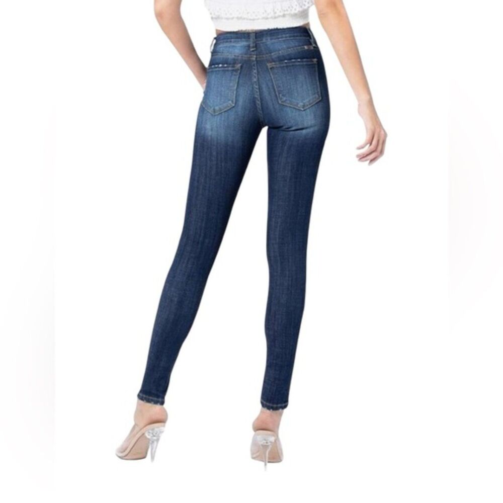 Kancan Mid Rise Super Skinny Dark Wash Jeans Size 7/27 - Picture 5 of 15